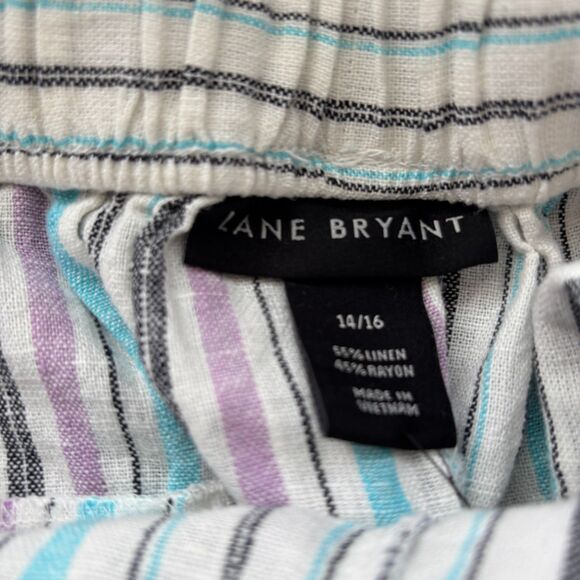 Lane Bryant NWT Linen Blend Pull On Tie Waist Shorts Plus Size 14/16 - Picture 9 of 12